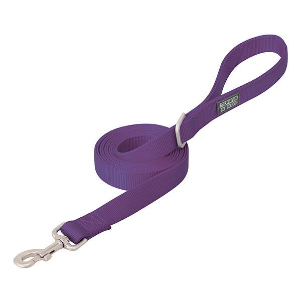Nylon Double-Ply Dog Leash, Purple, 1" x 4'