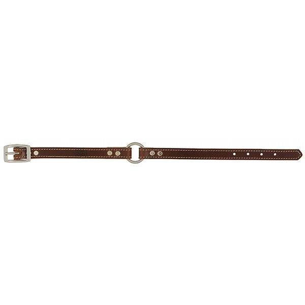 Bridle Leather Ring-In-Center Dog Collar, Brown, 3/4" x 13"