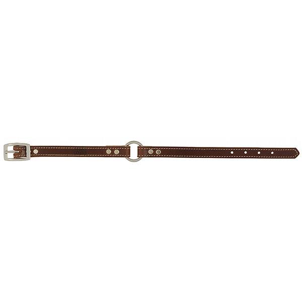 Bridle Leather Ring-In-Center Dog Collar, Brown, 3/4" x 15"