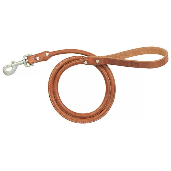 Harness Leather Rolled Dog Leash, 3/4" x 4'