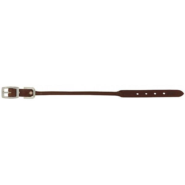 Bridle Leather Rolled Dog Collar, Brown, 3/4" x 13"