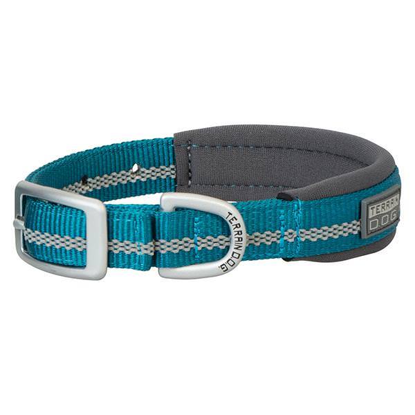 Reflective Neoprene Lined Dog Collar, 3/4" x 13", Blue Bay