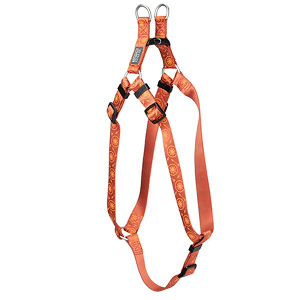 Premium Patterned Harness, Large, Orange Compass