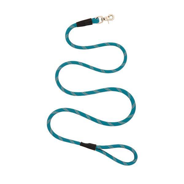 Rope Leash, 1/2" x 6', Blue Bay/Dark Gray