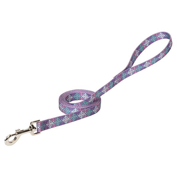 Premium Patterned Dog Leash, Purple Geo