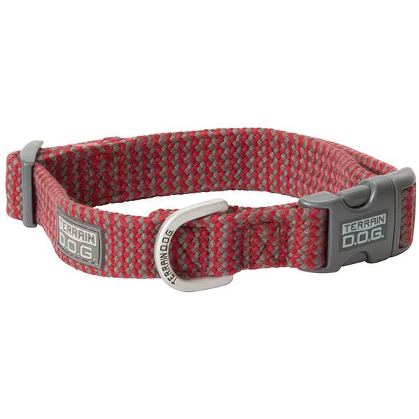 Bamboo Adjustable Snap-N-Go Collar, Red/Gray