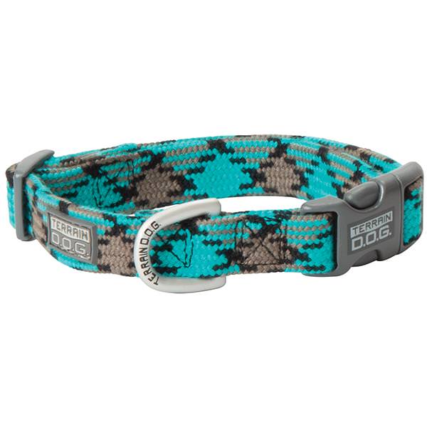 Bamboo Adjustable Snap-N-Go Collar, Teal/Gray/Black